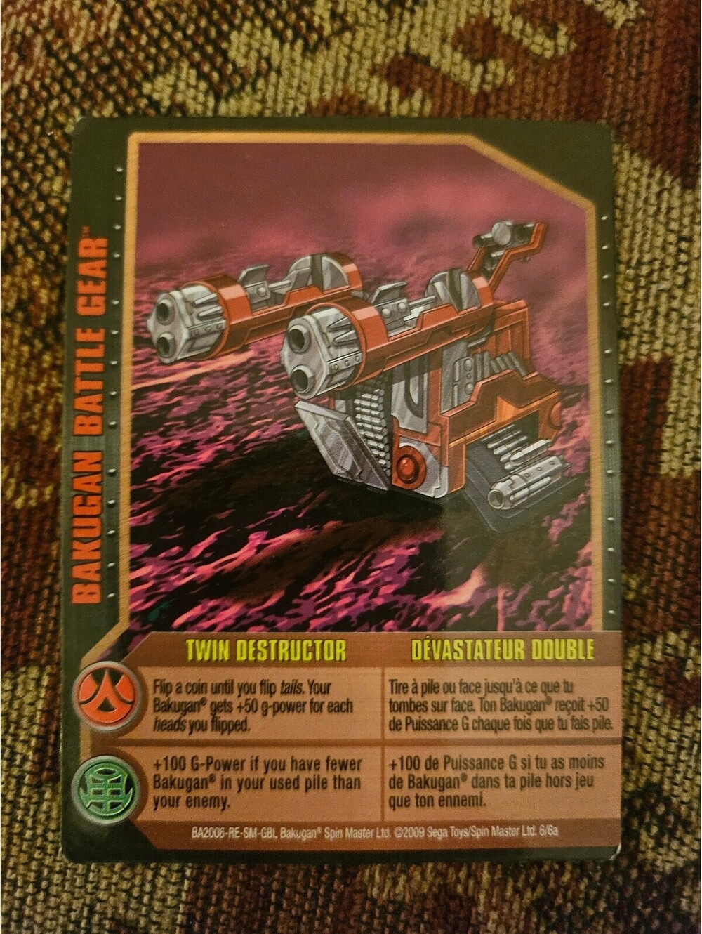 Bakugan Card - Twin Destructor - Battle Gear - Gundalian Invaders (Blue back)